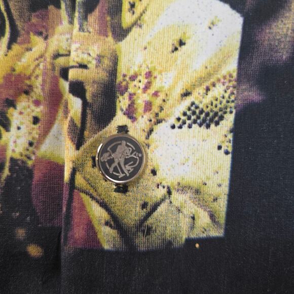 Dragonfly Multicolor Large Casual SS Shirt Elvis Presley Polyester XLarge - Picture 9 of 10